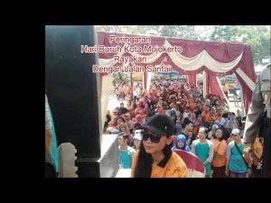 Ratusan Buruh Kota Mojokerto Peringati Hari Buruh Dengan Jalan Santai