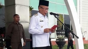 Bupati Halut Pimpin Upacara Gelar Pasukan Pengamanan Operasi Lilin 2018