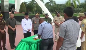 Bupati Halut Pimpin Upacara Gelar Pasukan Pengamanan Operasi Lilin 2018