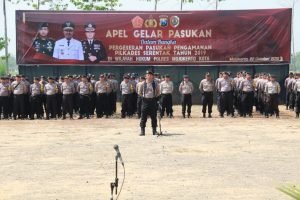 Dekati Pilkades Polres Mojokerto Kota Gelar Apel Pasukan
