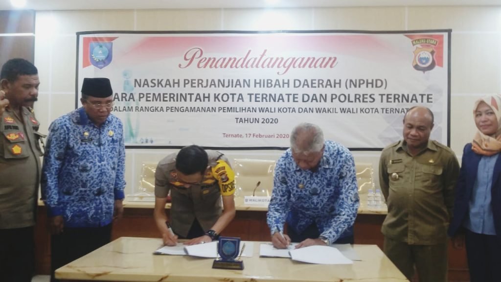 Pengamanan Pemilukada 2020 Pemkot Ternate Dan Polres Gelar Penandatanganan NPHD