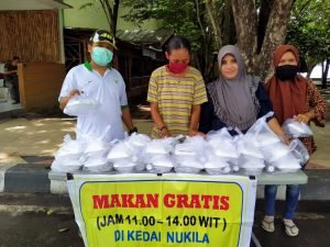 Larangan Berkumpul Menghindari Virus Corona, Komunitas Kedai Nukila Bagikan Makanan Gratis