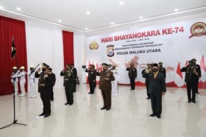 Upacara Dan Syukuran Hari Bhayangkara Ke-74 Polda Malut Gunakan Metode Virtual