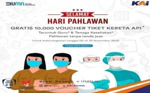 Hari Pahlawan Tenaga Kesehatan Dan Guru Dapat Tiket Kereta Gratis, Ini Syaratnya