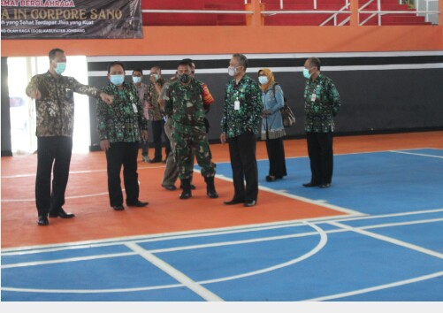 Sekdakab Jombang Tinjau Hasil Perbaikan Sarana Olahraga TA 2020