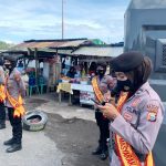 Polwan Dit Sabhara Polda Malut Lakukan Himbauan Prokes