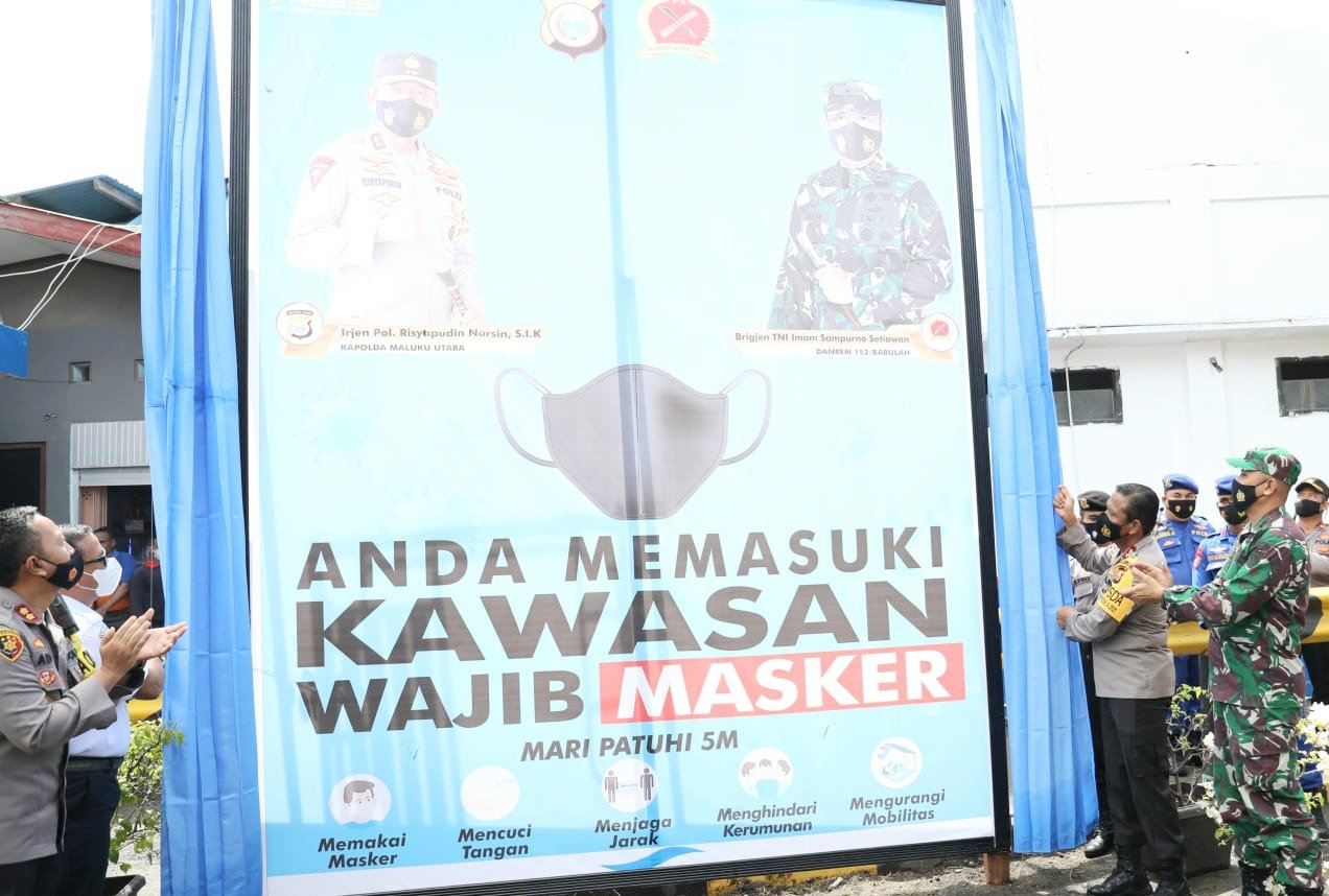 Pelabuhan ASDP Ferry Bastiong Terapkan Kawasan Wajib Masker