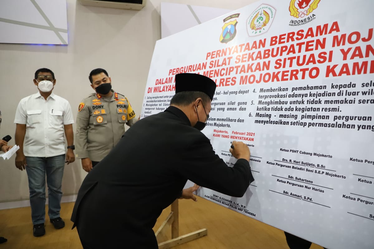 PSHW Mojokerto Dukung Penuh Deklarasi Damai Perguruan Silat Di Bumi Majapahit