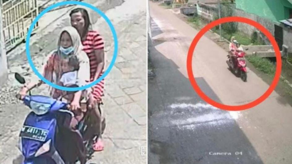 Emak Emak Curi Motor di Mojokerto Sambil Gendong Balita Viral
