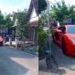 Lamborghini Lewat Kampung di Lamongan Viral