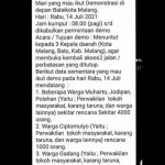 Waspada Info Hoaks Pesan Berantai Demo Penyekatan 14 Juli di Malang