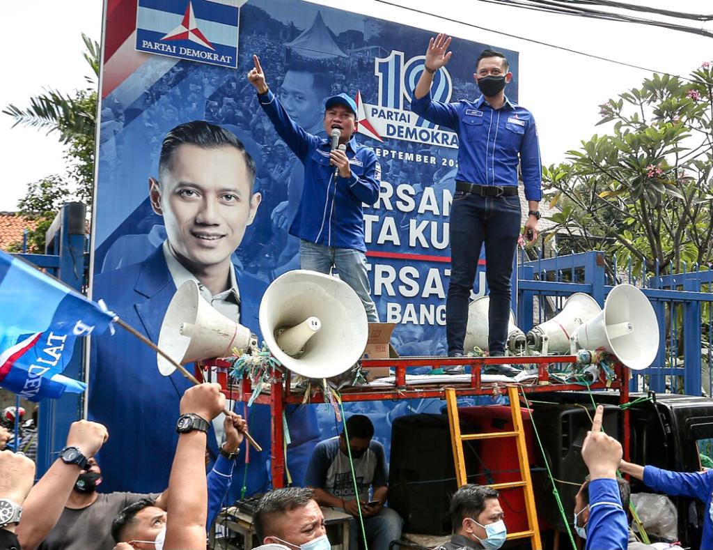 AHY Bersama Kader Demokrat : Waspadai Perusak Demokrasi Kubu Moeldoko Cs