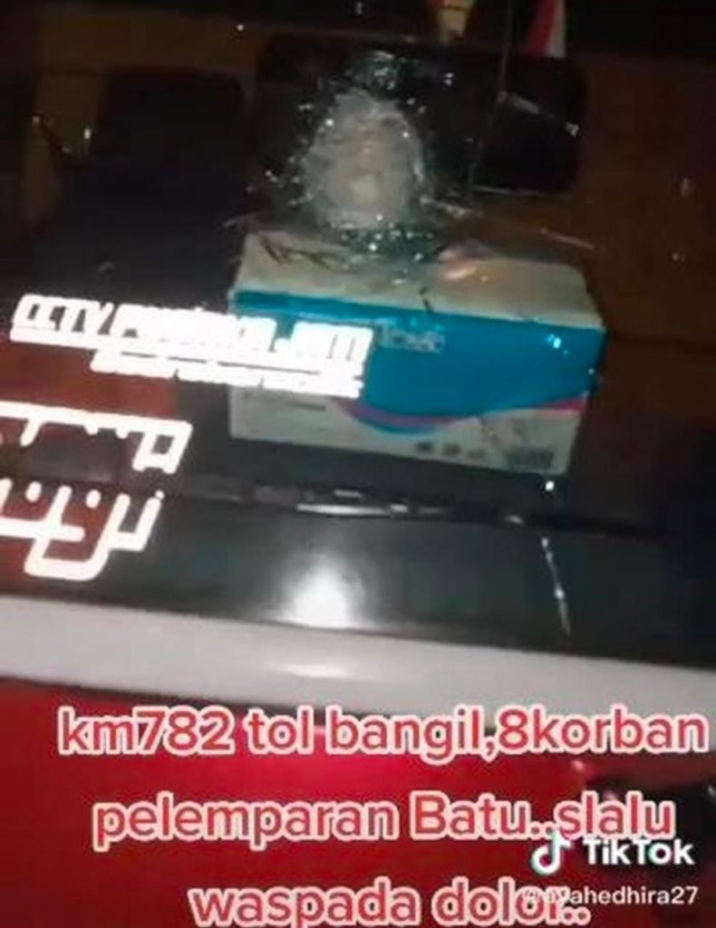 Curhat di Tiktok Pengguna Tol Pasuruan Menjadi Korban Pelemparan Batu