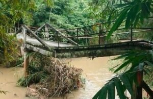 Hujan Guyur Trenggalek Sebabkan Jembatan Antar Dusun Patah
