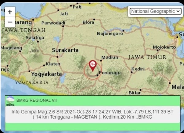 gempa Magetan, gempa Ponorogo