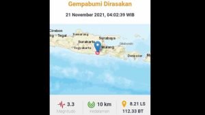 Gempa Berkekuatan 3,3 M Guncang Kabupaten Blitar