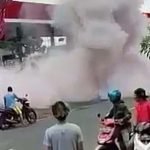 Motor Honda C70, Motor Terbakar, SPBU di Malang