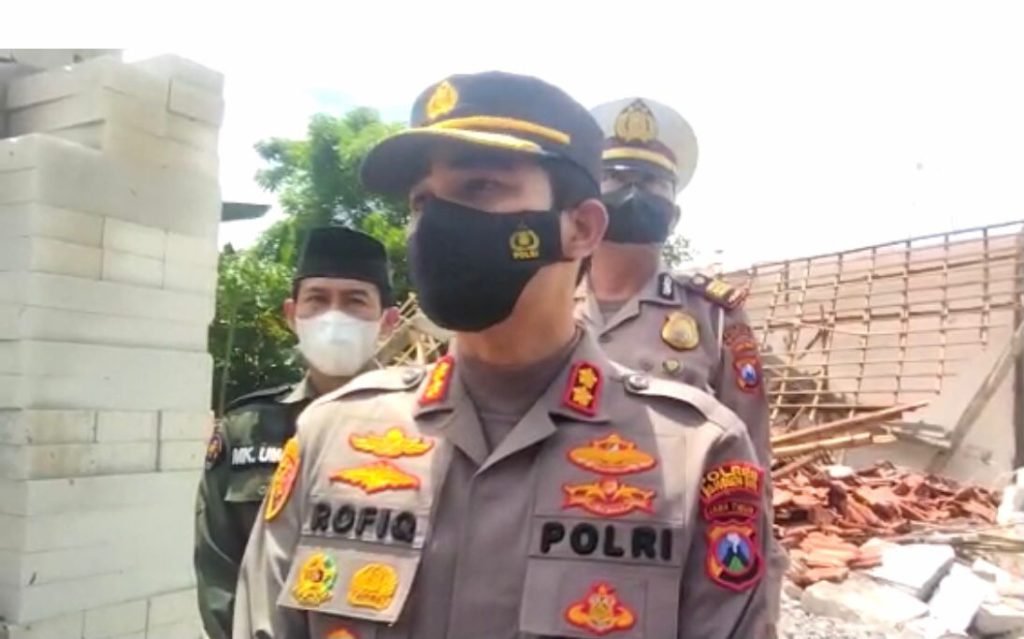 Masjid SMK Muhammaddiyah Mojokerto  Ambruk, Diselidiki Polisi