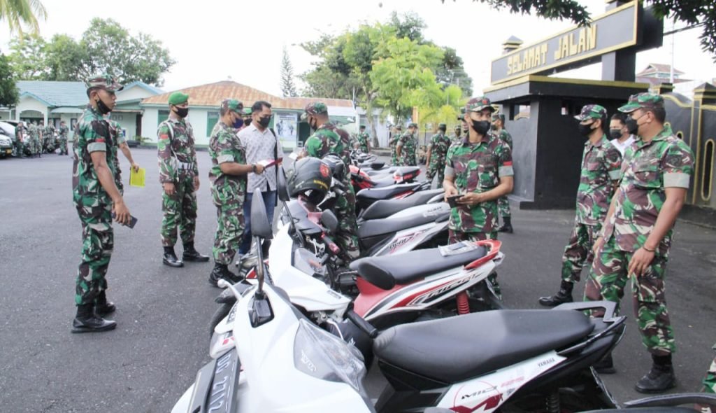 Meminimalisir Pelanggaran Lalulintas Korem 152/Baabullah Gelar Pemeriksaan Perlengkapan Kendaraan