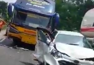 Rem Blong, Bus PO Bagong Sebabkan Kecelakaan Beruntun