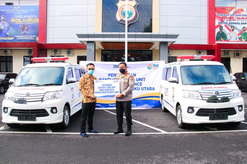 Tingkatkan Pelayanan Masyarakat, Polda Malut Telah Terima Dua Unit Ambulance Dari Pihak BRI Ternate