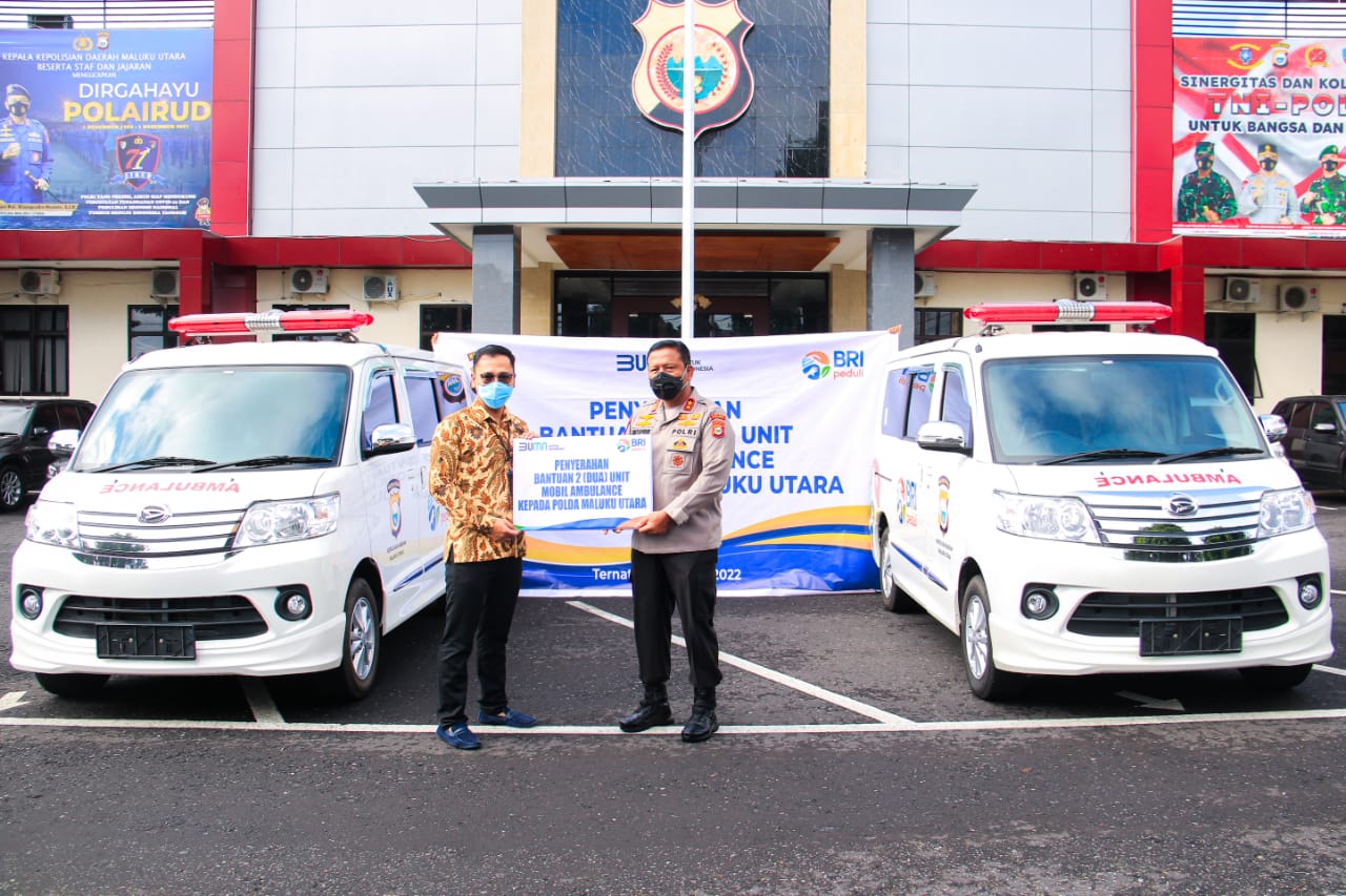 Tingkatkan Pelayanan Masyarakat, Polda Malut Telah Terima Dua Unit Ambulance Dari Pihak BRI Ternate