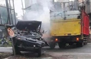 Tiga Kendaraan Terlibat Kecelakaan Beruntun di Lamongan