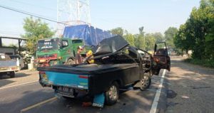 4 Kendaraan Terlibat Kecelakaan Beruntun di Nganjuk, 1 Orang Luka-luka