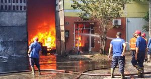 Kebakaran Gudang Oil Bekas di Sidoarjo