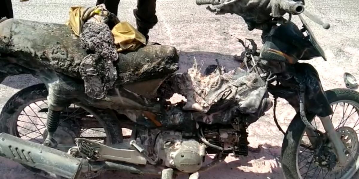 Motor terbakar, Kediri,