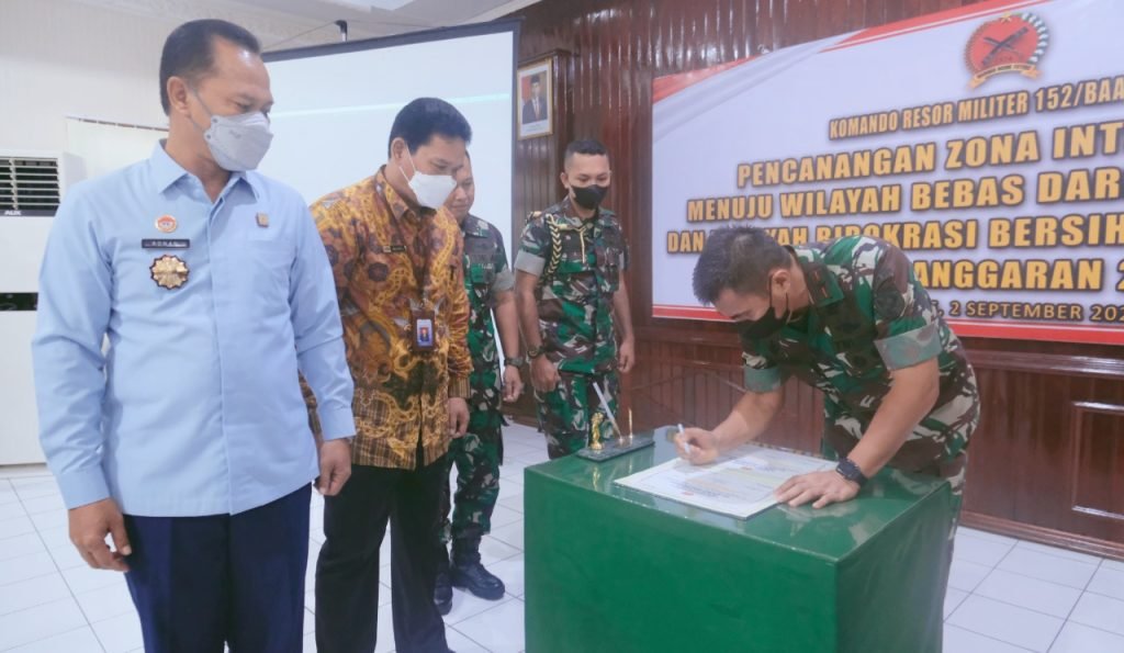 Danrem 152/Baabullah Lounching Pencanangan Zona Integritas Menuju Wilayah WBK Dan WBBM