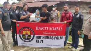 Sambut HUT Humas Polri Ke 71, Polresta Deli Serdang Bagikan Sembako Ke Anak Yatim