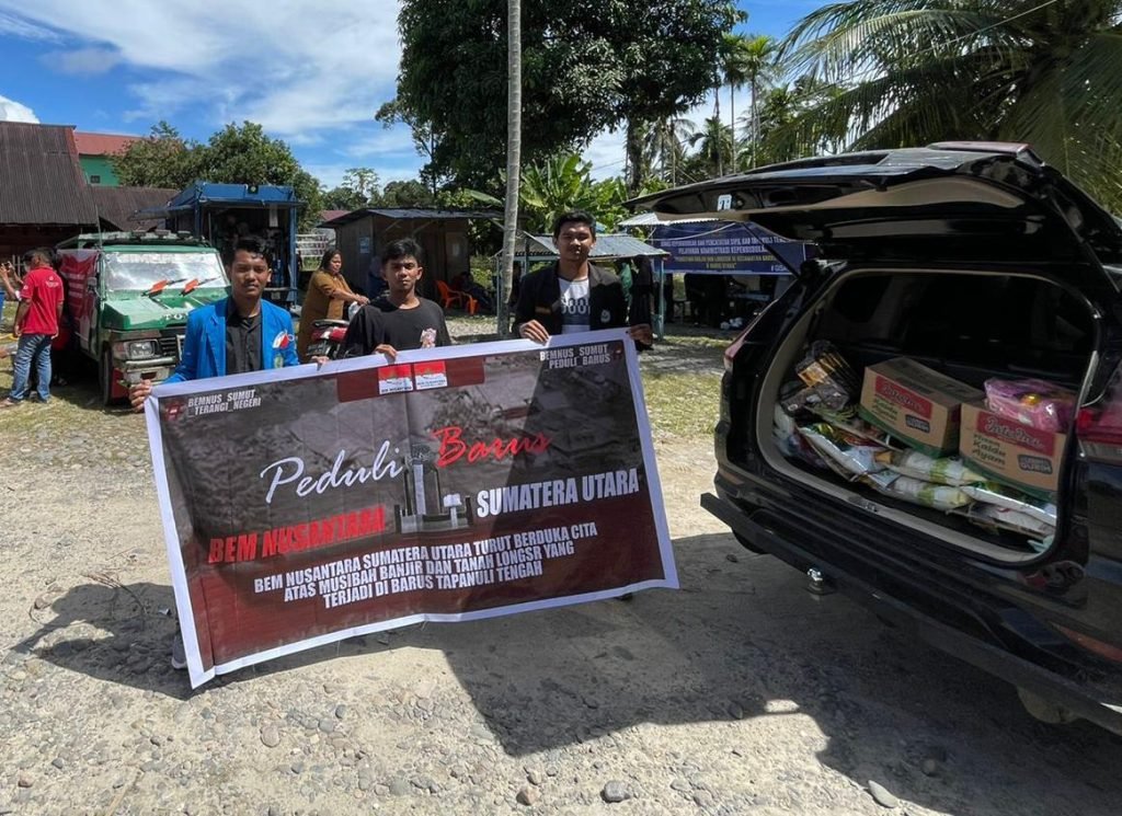 BEM Nusantara Sumut Salurkan Bantuan ke Korban Banjir dan Longsor di Tapanuli Tengah