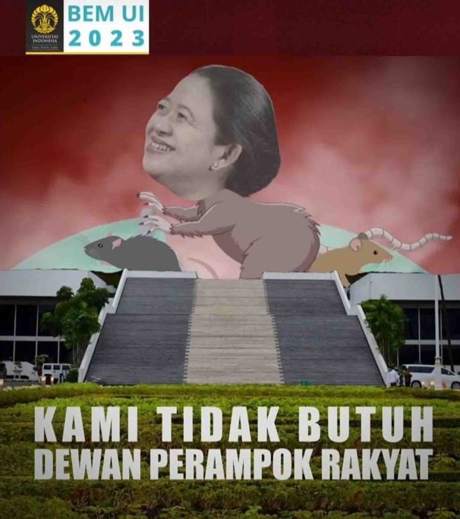 Viral! BEM UI Sebut DPR Sebagai Dewan Perampok Rakyat dengan Puan Berbadan Tikus