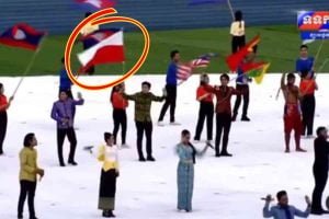 Bendera Indonesia Terbalik Saat Pembukaan SEA Games 2023 di Kamboja