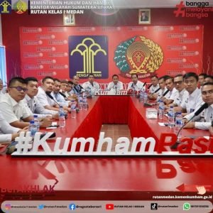 Rutan Kelas I Medan Ikuti Kuliah Umum Secara Virtual Menkumham dan Kepala KPK