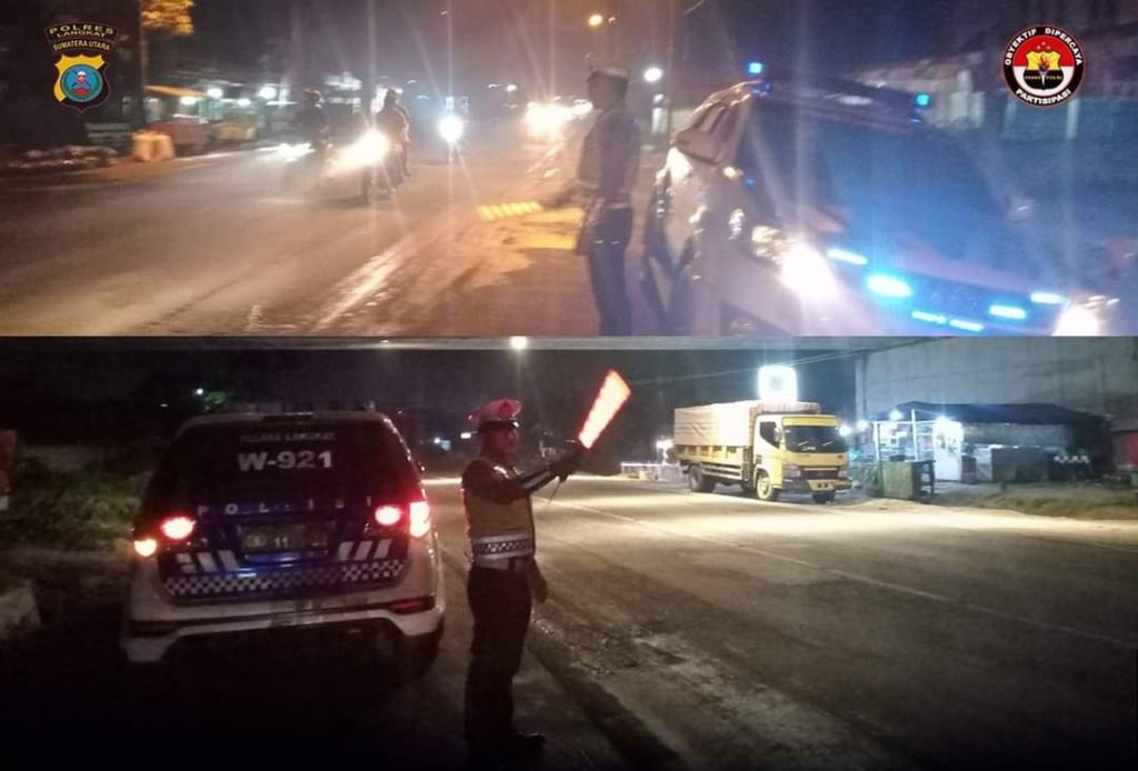 Antisipasi Kejahatan Jalanan, Unit Turjawali Sat Lantas Polres Langkat lakukan Patroli