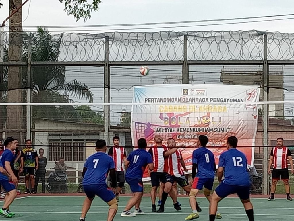 Pertandingan Olahraga Bola Voly Antar UPT Kanwil Kemenkumham Sumut Berlangsung Sukses