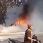 Mobil terbakar, Lamongan