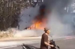 Usai Isi BBM, Mobil Kijang di Lamongan Ludes Terbakar