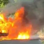 Pikap terbakar, Pikap muat solar