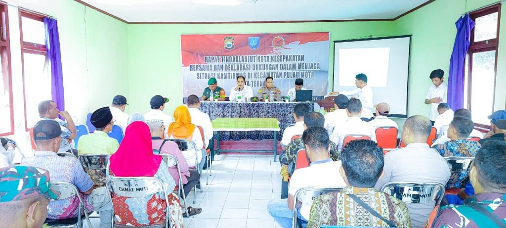Tindaklanjut Nota Kesepakatan, Polsek, Camat dan Masyarakat Moti Dukung Menjaga Situasi Kamtibmas