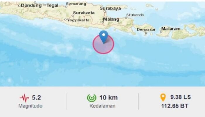 Gempa Berkekuatan 5,2 Magnitudo Guncang Malang Hari Ini