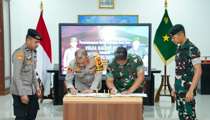 Penandatanganan Perjanjian Kerjasama Polda Malut dan Kodam XVI/Pattimura