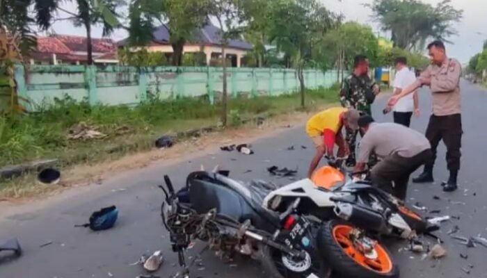 Adu Moncong Vario Vs Honda CBR di Tuban, Satu Pengendara Tewas