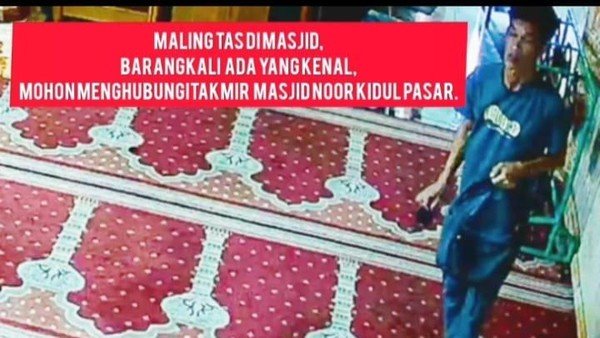 Maling Gasak Tas ojol, Masjid Kota Malang