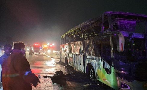 Bus Gunung Harta, Bus kebakaran
