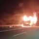 Bus Terbakar, Bus Kebakaran, Tol Jombang