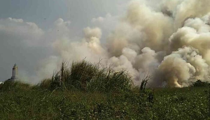 Lahan Kosong di Kota Mojokerto Terbakar Hebat 