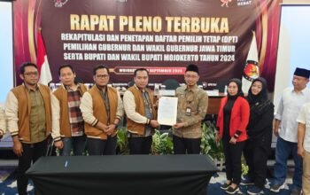 Resmi, KPU Kabupaten Mojokerto Tetapkan DPT Pilakada 2024 Sebanyak 845.655 Pemilih 